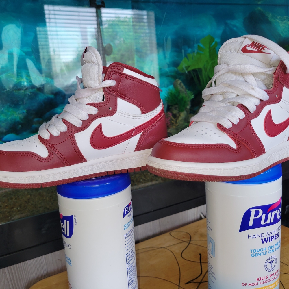 Nike Kids' Red and White High-Top Sneakers